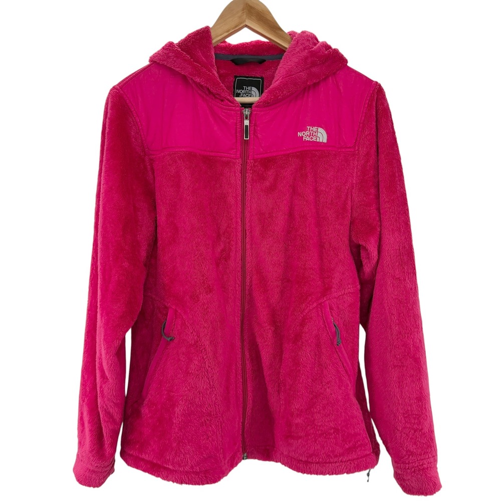 The North Face Osito Hybrid Hoodie Womens M Pink Fuchsia Fleece Jacket Gorpcore